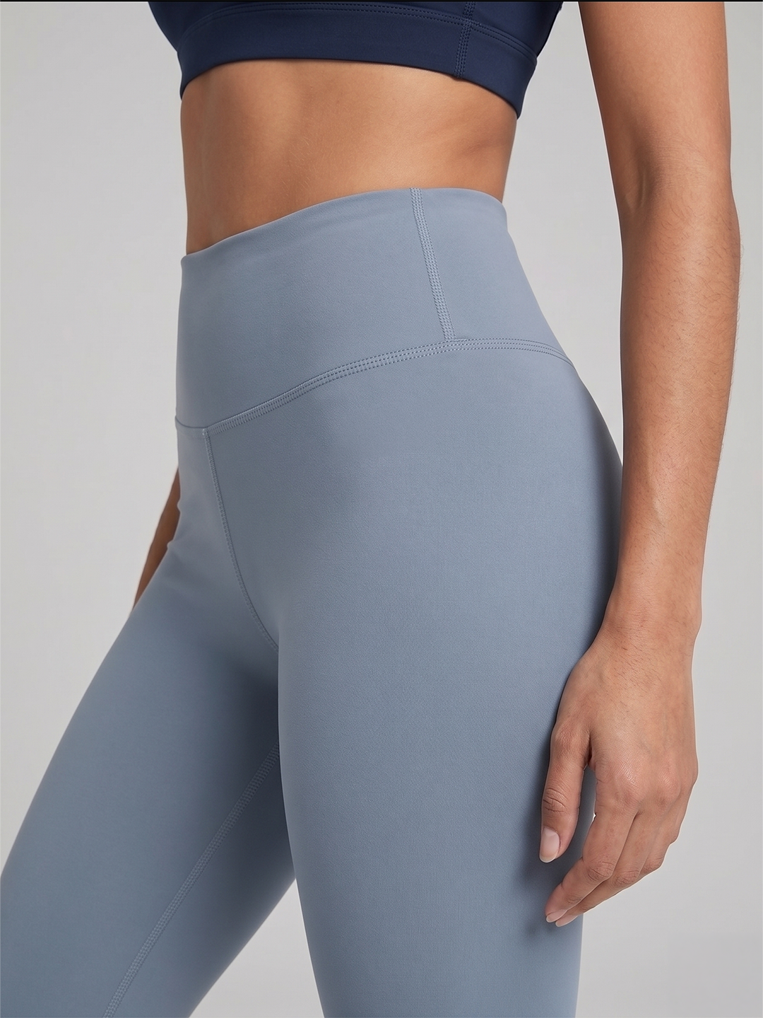 Essential High Waist Leggings - Blue Grey