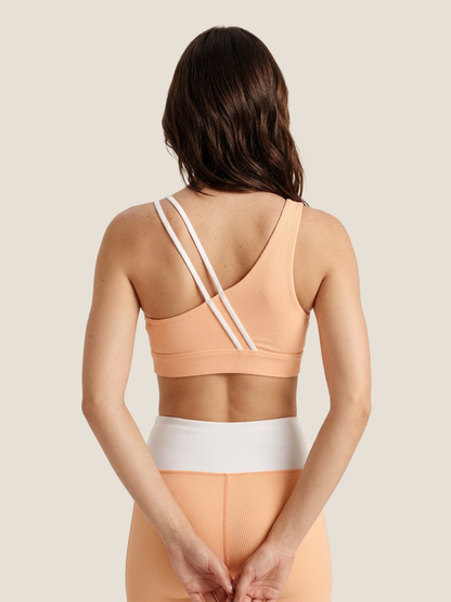 Peach Offset Sports Bra