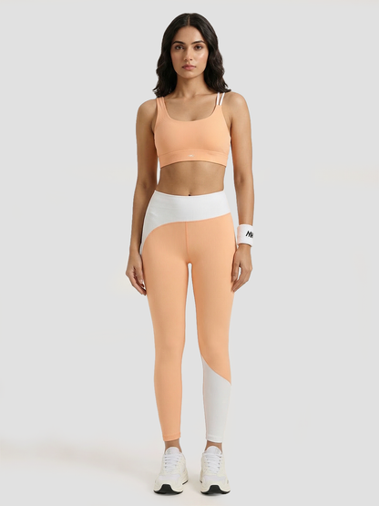 Peach High Waist Contrast Leggings