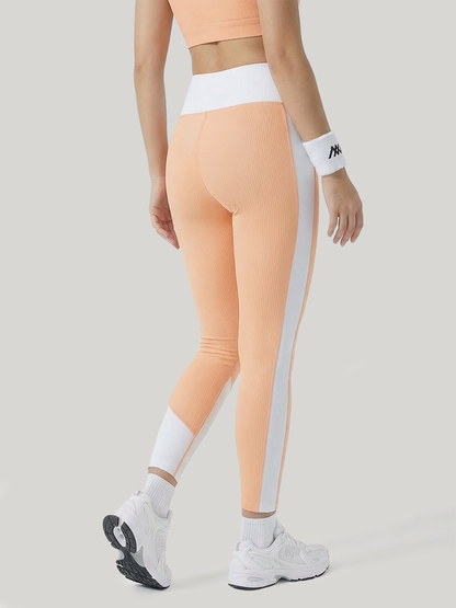 Peach Contrast Yoga Set