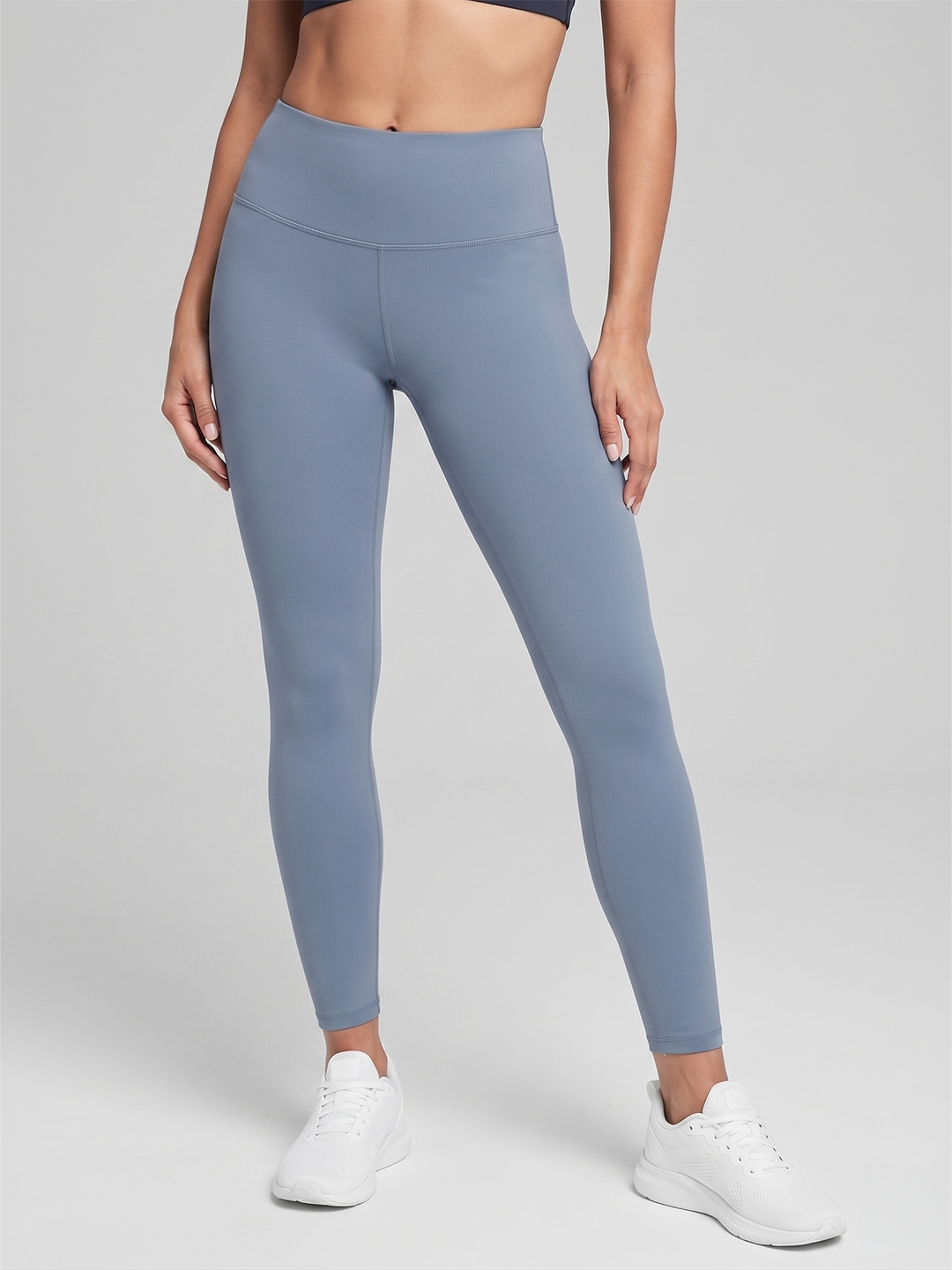 Essential High Waist Leggings - Blue Grey