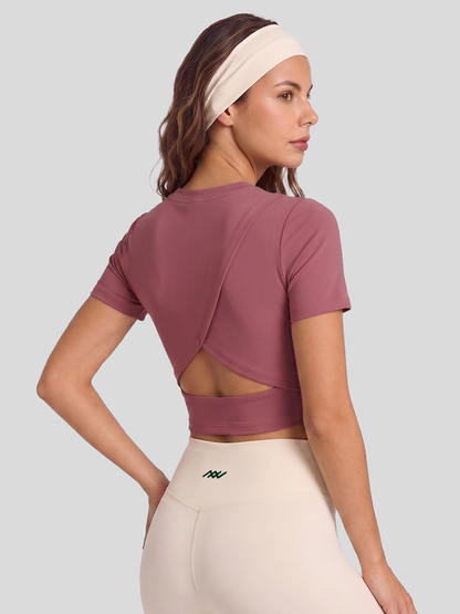 Flow Half Sleeve Tee - Dusty Rose