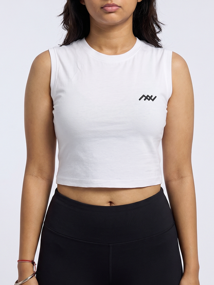 Wave Basic Cotton Tank - White
