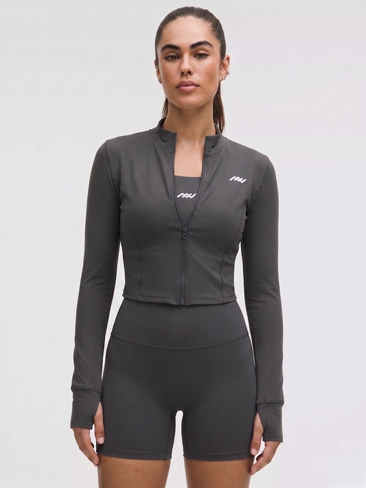 Sculpt Cropped Jacket - Dark Grey