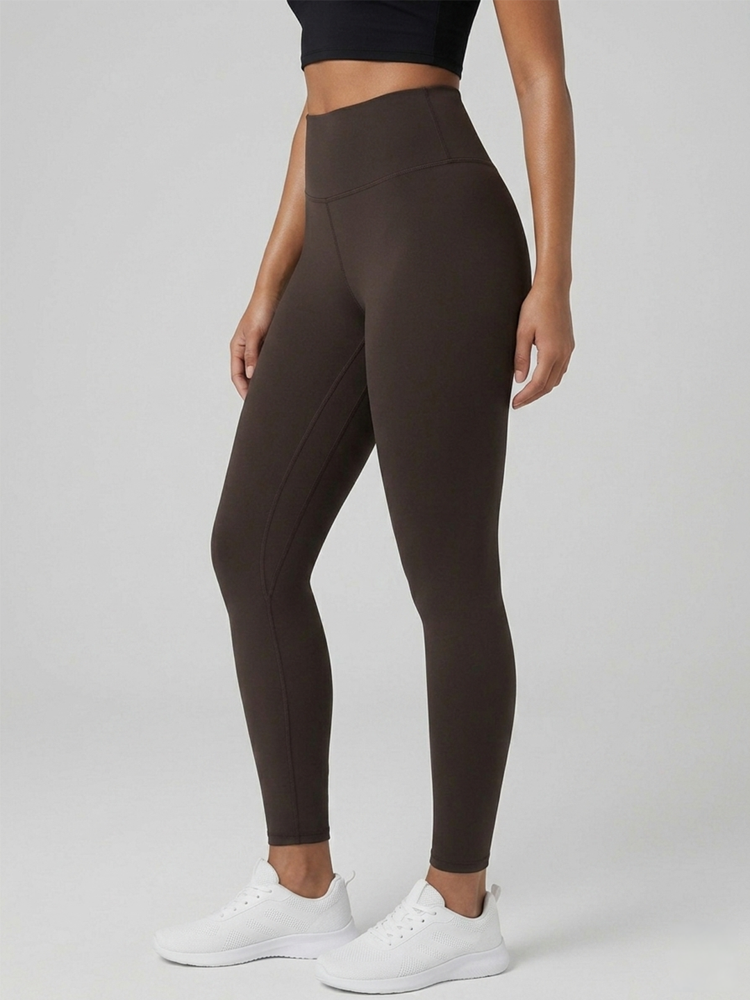 Essential High Waist Leggings - Dark Brown