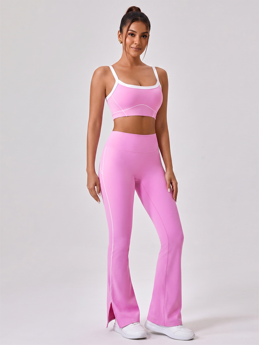 Airline Flared Leggings - Candy Pink