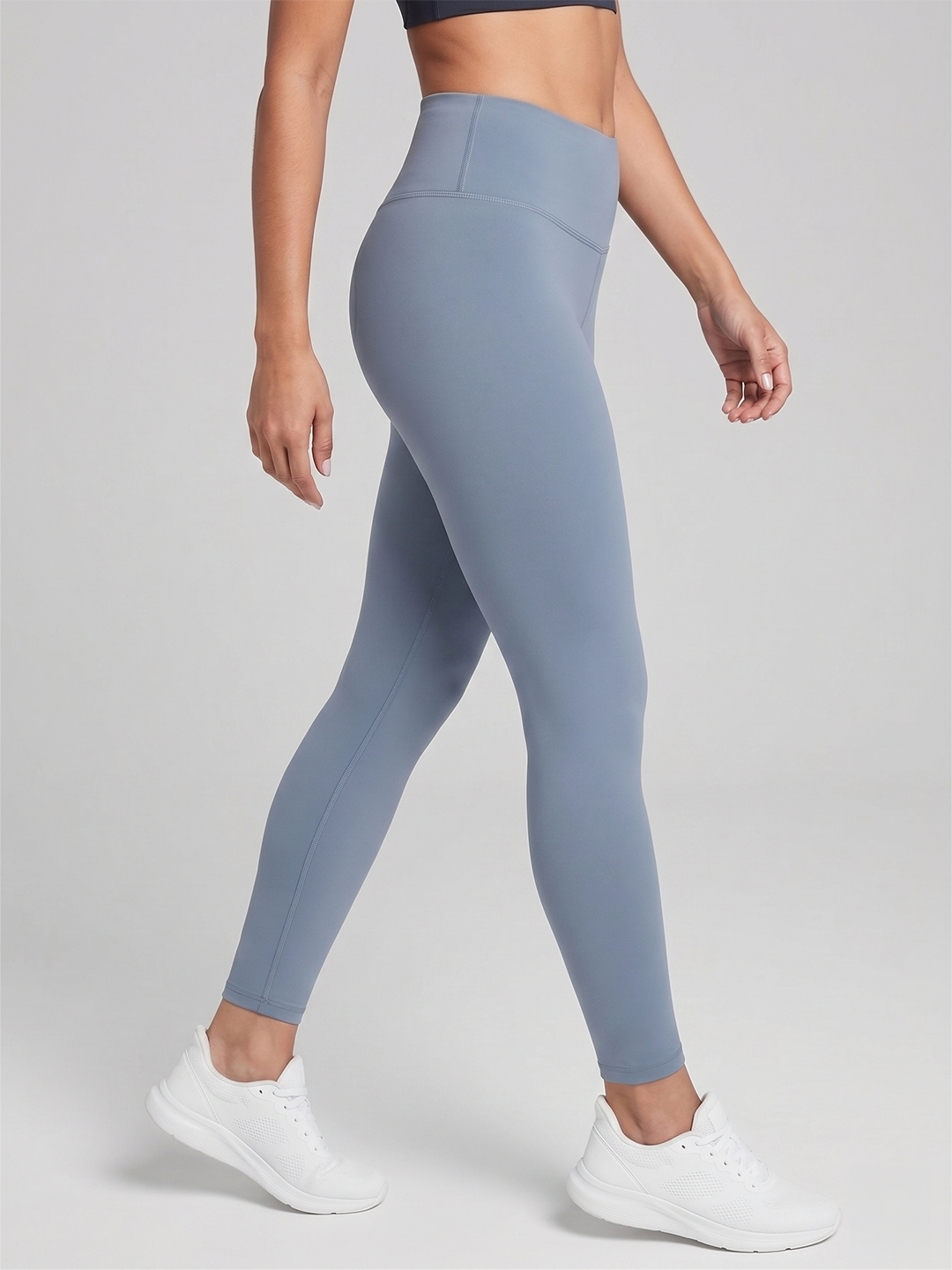 Essential High Waist Leggings - Blue Grey