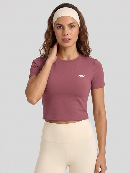 Flow Half Sleeve Tee - Dusty Rose