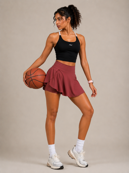 Flirty Fit Skorts - Rosewood