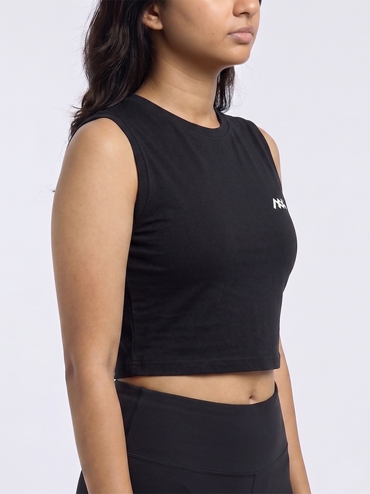 Wave Basic Cotton Tank - Black