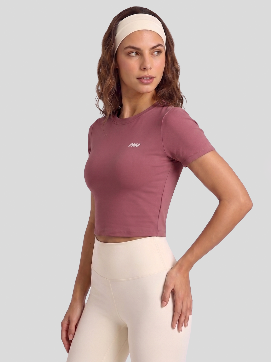 Flow Half Sleeve Tee - Dusty Rose