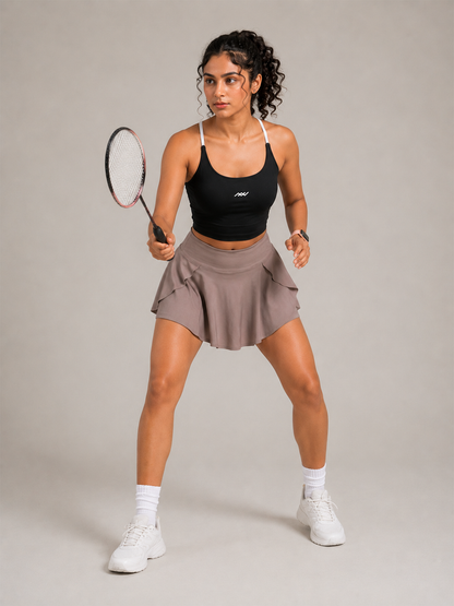 Flirty Fit Skorts - Walnut