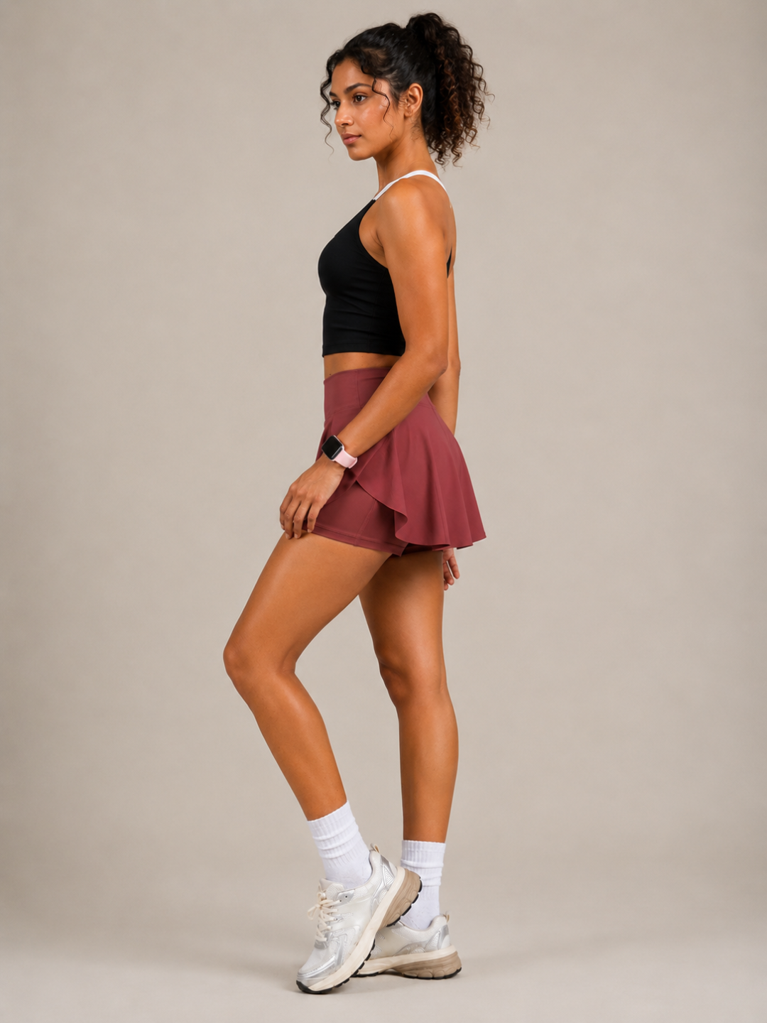 Flirty Fit Skorts - Rosewood