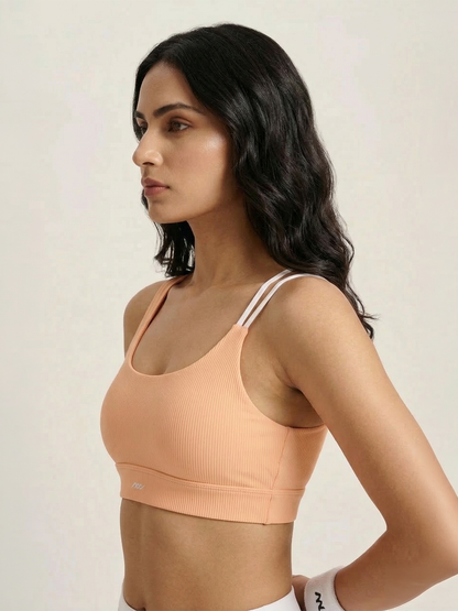 Peach Contrast Yoga Set