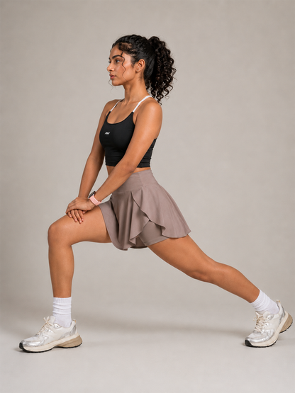 Flirty Fit Skorts - Walnut
