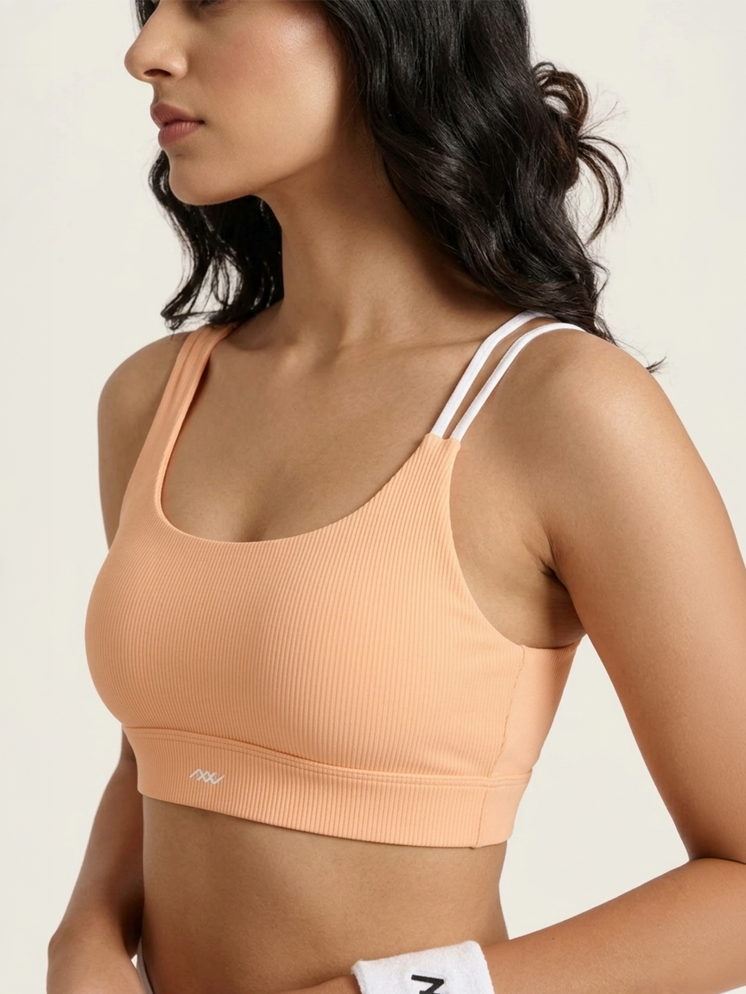 Peach Offset Sports Bra