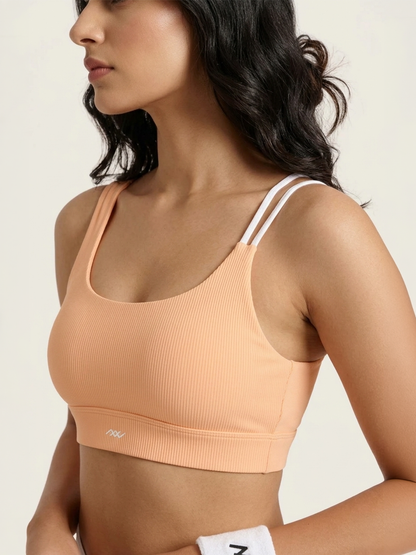 Peach Offset Sports Bra