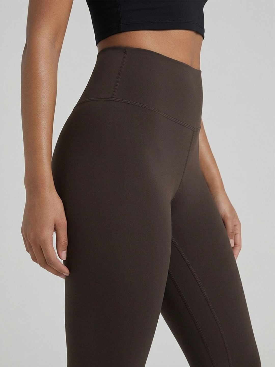 Essential High Waist Leggings - Dark Brown