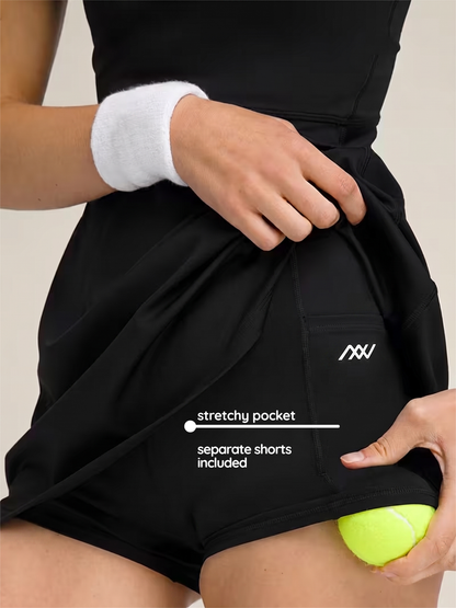 Serve Flow Court Dress - Black