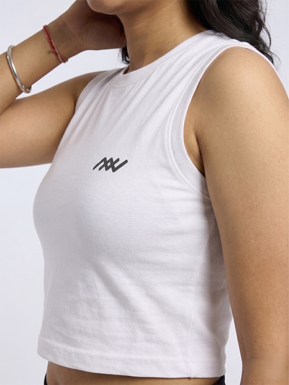 Wave Basic Cotton Tank - White