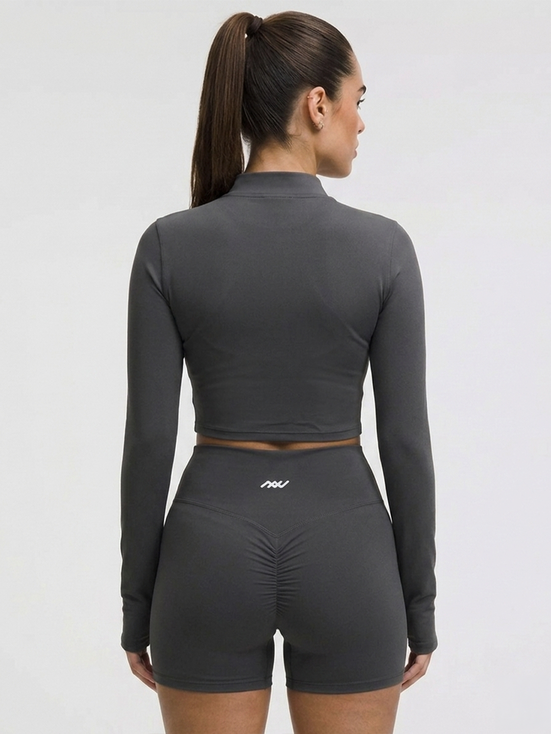 Sculpt Cropped Jacket - Dark Grey