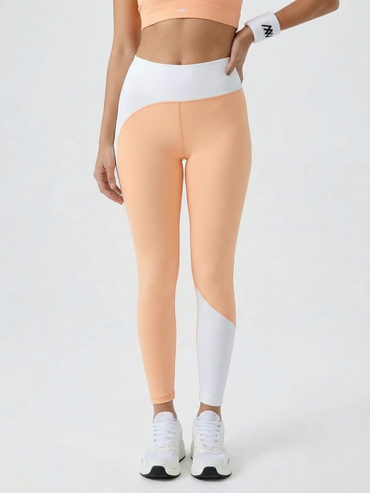 Peach High Waist Contrast Leggings