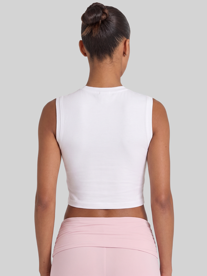 Wave Basic Cotton Tank - White