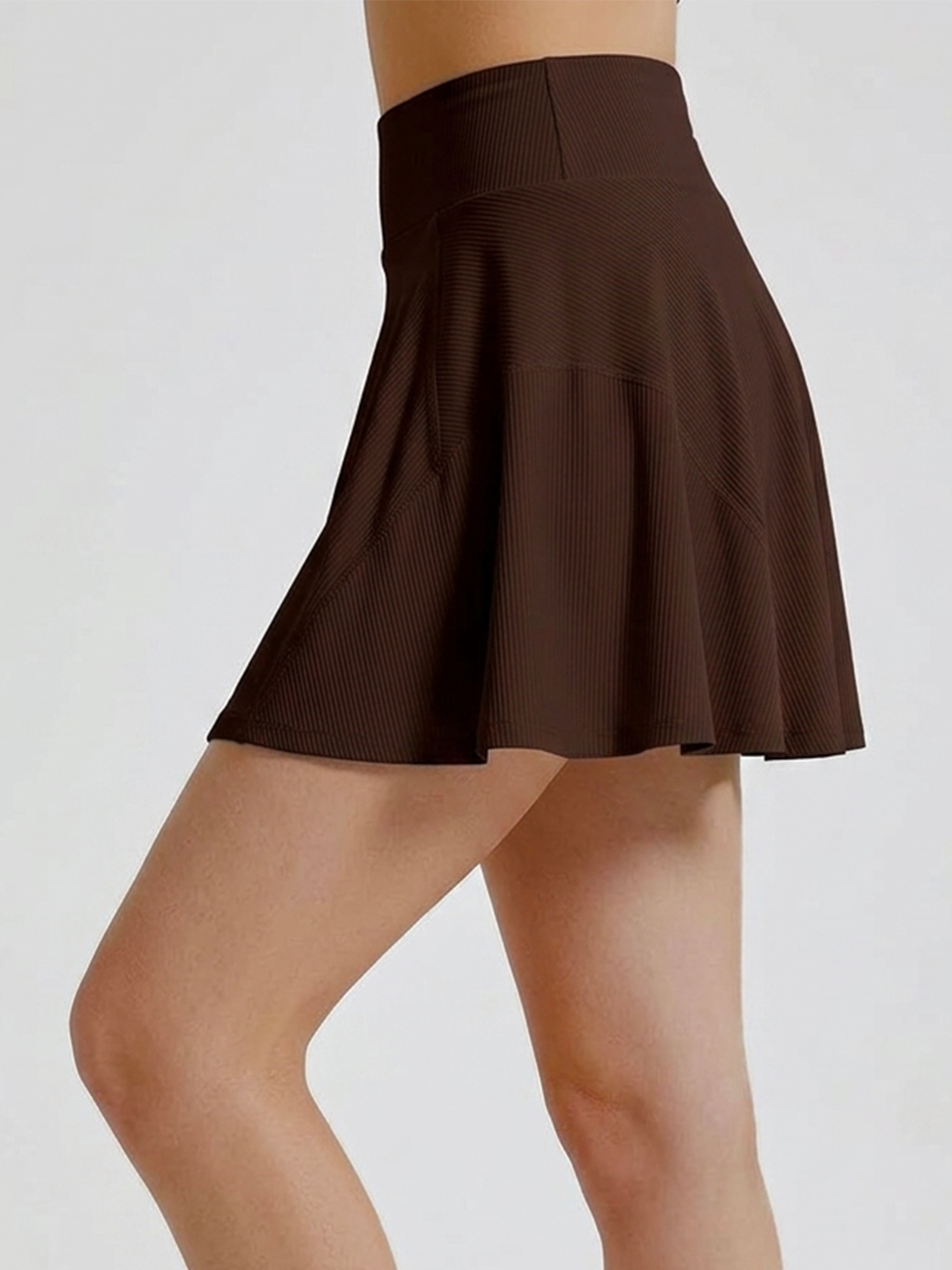 Ace Ribbed Skort - Dark Brown