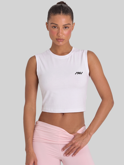 Wave Basic Cotton Tank - White