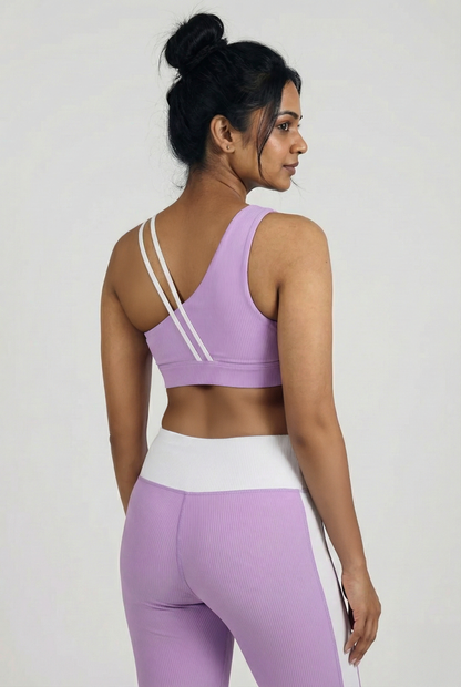 Lilac Offset Sports Bra