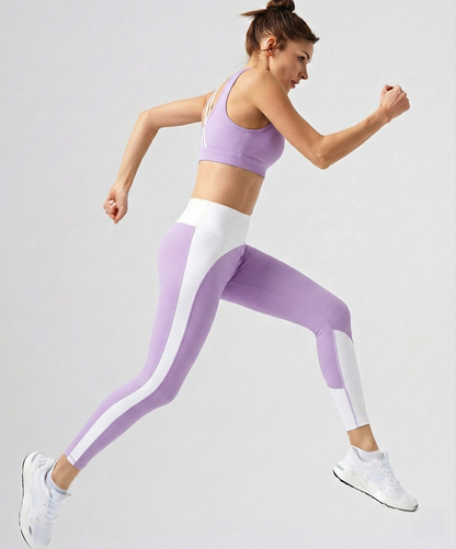 Lilac High Waist Contrast Leggings