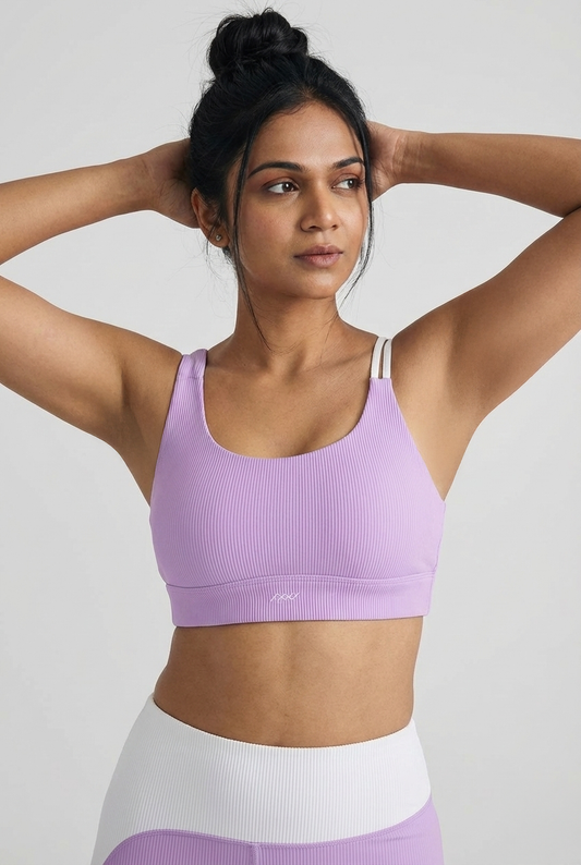 Lilac Offset Sports Bra