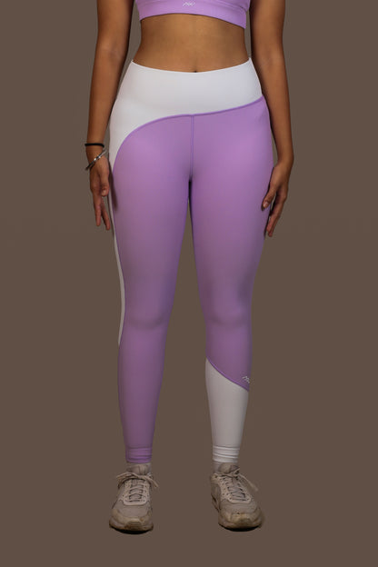 High Waist Contrast Leggings - Amethyst