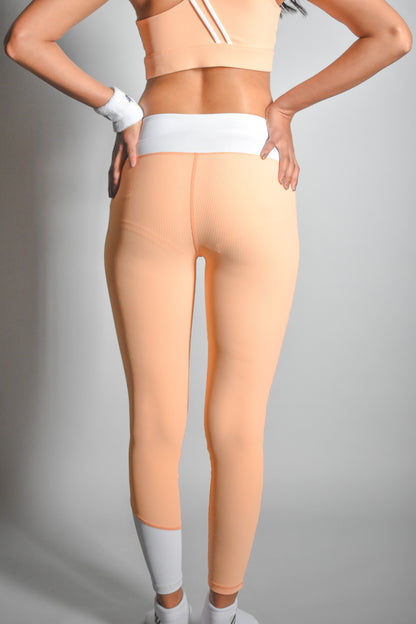 High Waist Contrast Leggings - Sunlight